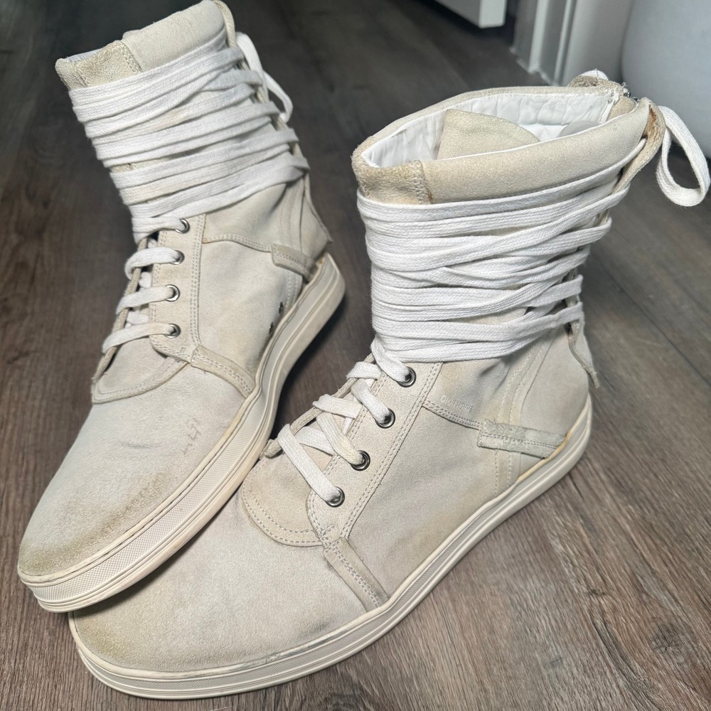 Christian Dior Dior Homme High Top Zip Gray EU 45 Suede Sneakers Made In Italy